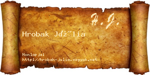 Hrobak Júlia névjegykártya